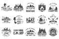 Set of extreme adventure badges. Concept for shirt or logo, print, stamp or tee. Royalty Free Stock Photo