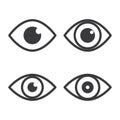 Set of eye icon sign flat design isolated vector illustration Royalty Free Stock Photo
