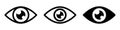Set eye icons, retina scan eye icons, vision sign, simple eyes silhouette collection, eyesight symbol Ã¢â¬â vector Royalty Free Stock Photo