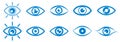 Set eye icons, vision blue signs â vector