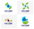 Set of Eye leaf logo design vector template, Creative eye logo concept, Icon symbol, Illustration Royalty Free Stock Photo