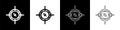 Set Eye scan icon isolated on black and white background. Scanning eye. Security check symbol. Cyber eye sign. Vector Royalty Free Stock Photo