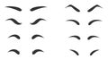 Set of Eyebrows shape. Eyebrow shapes. Various types of eyebrows. Makeup tips. Eyebrow shaping for women. Royalty Free Stock Photo