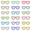 Set of eyeglasses. Seamless pattern with glasses. Vector Royalty Free Stock Photo