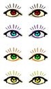 Set of eyes and eyelashes