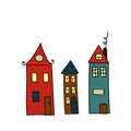 Set f colorful houses Royalty Free Stock Photo