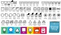 Set of fabric care or washing symbols or laundry symbols