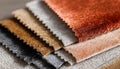 A set of fabric samples in various shades. Royalty Free Stock Photo