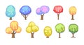 Set of fabulous sweet trees. For landscapes with multi-colored caramel, ice cream or jelly. Perspiration. Childrens fun