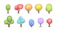 Set of fabulous sweet trees. For landscapes with multi-colored caramel, ice cream or jelly. Perspiration. Childrens fun