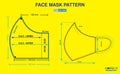 Set of face mask industrial pattern design or pattern for create a medical mask