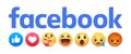 Set of Facebook Empathetic Emoji Reactions with Facebook logo