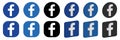 Set of Facebook logo icons