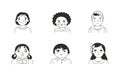 Set of faces of different children, human avatars collection. Royalty Free Stock Photo