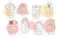 Set of faces with various emoji mindset