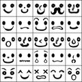 Set of faces with various emotions.