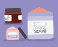 set of facial scrub for skin care