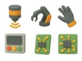 set of factory automation 3d icons Royalty Free Stock Photo