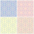 Set of faded colored seamless backgrounds with floral patterns Royalty Free Stock Photo