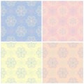 Set of faded colored seamless backgrounds with floral patterns Royalty Free Stock Photo
