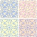 Set of faded colored seamless backgrounds with floral patterns Royalty Free Stock Photo