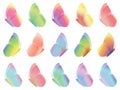 Set of fairy butterflies