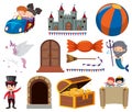 Set of fairytale characters and items