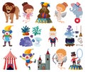 Set of fairytale characters on white background