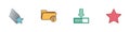 Set Falling star, Unknown directory, Loading and Star icon. Vector Royalty Free Stock Photo