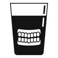 Set of false teeth icon, simple style