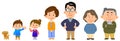 Set of family, man and woman character illustrations