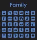 Set of family simple icons