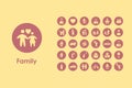 Set of family simple icons