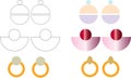 Set of fancy earring template in vector Royalty Free Stock Photo