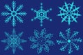 Set of fantastic vector snowflakes