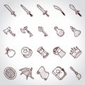 set of fantasy icons. Vector illustration decorative design