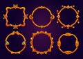 Set of fantasy round game frames