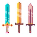 Fantasy swords set. Flat design illustration