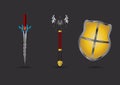 Set of fantasy weapons. Vector illustration decorative background design