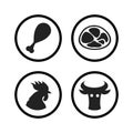 Set of Farm and Agriculture icons in black color Royalty Free Stock Photo