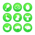 Set of Farm and Agriculture icons in green color Royalty Free Stock Photo