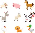 Set of farm animal cartoon