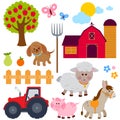 Farm animals. Vector illustration collection. Royalty Free Stock Photo