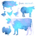 Set of farm animals mosaic