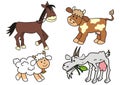 Set of farm animals, vector icon Royalty Free Stock Photo