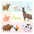 Set of farm animals Royalty Free Stock Photo