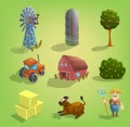 Set of farm icons. Royalty Free Stock Photo