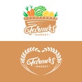 Set of Farmers Market hand written lettering logos, labels, badges, emblems. Royalty Free Stock Photo