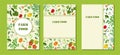 Set of farmers market vegetable banners with vegetables and floral elements. The design is perfect for prints, flyers, banners,