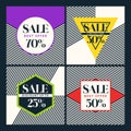 Set of fashion stickers sales and discounts. Royalty Free Stock Photo